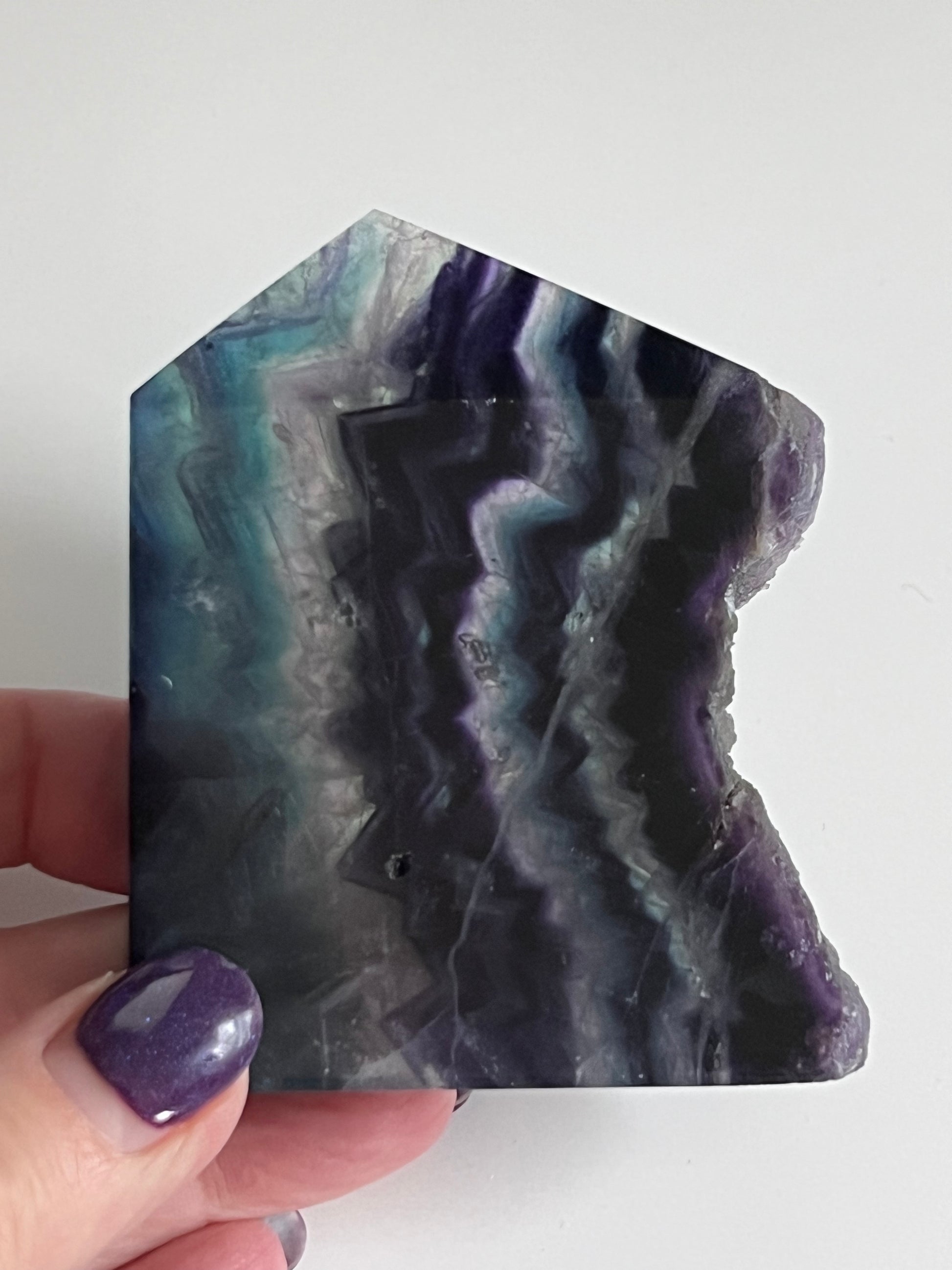 Rainbow Fluorite Slice with Rough Edge - $39.99