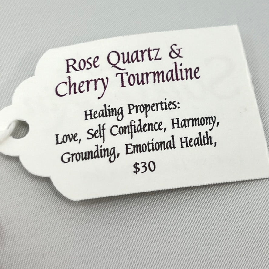 Bracelet by SoulSkin - Rose Quartz & Cherry Tourmalline