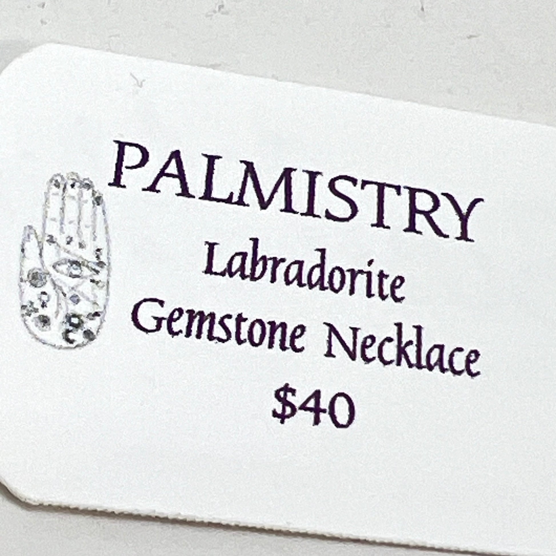 Necklace by SoukSkin - Labradorite & PALMISTRY Pendant