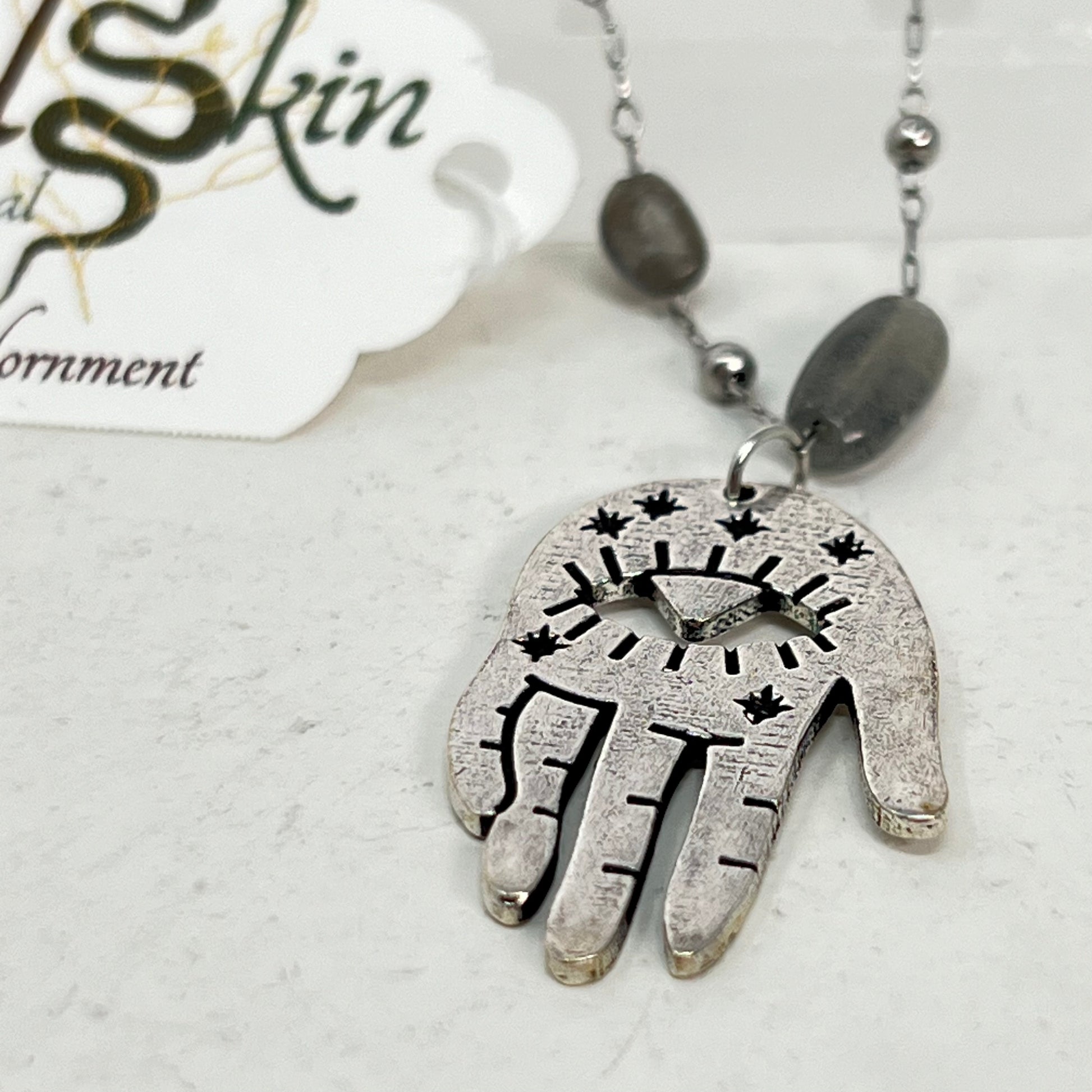 Necklace by SoukSkin - Labradorite & PALMISTRY Pendant