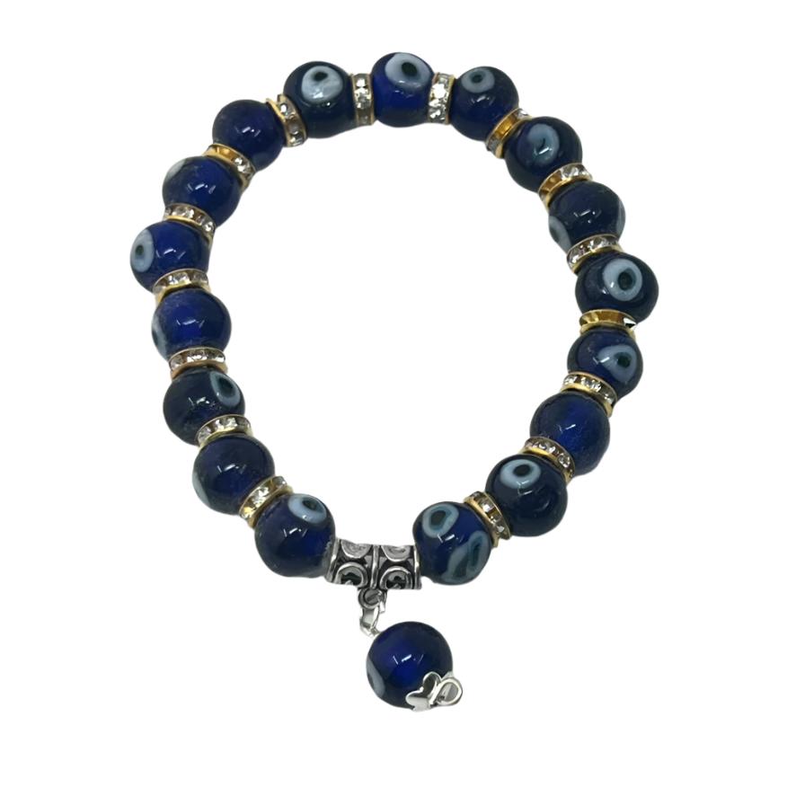 Bracelet - Evil Eye with Dangle 8mm Beads