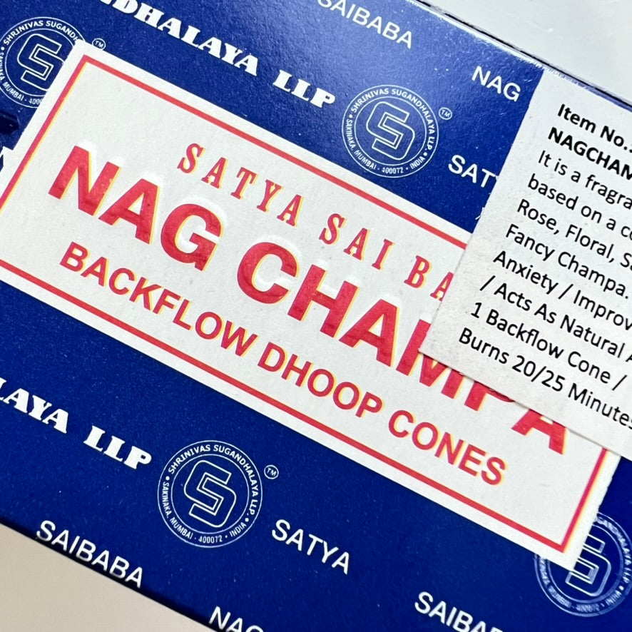 Nag Champa Incense BACKFLOW Cones