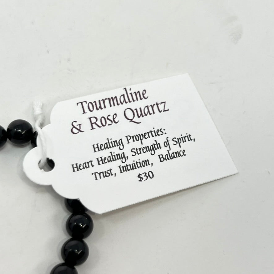 Bracelet by SoulSkin - Black Tourmaline & Rose Quartz