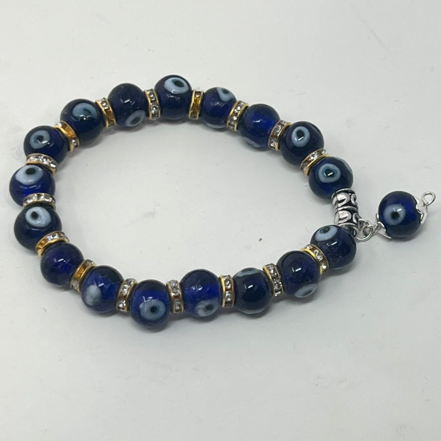 Bracelet - Evil Eye with Dangle 8mm Beads