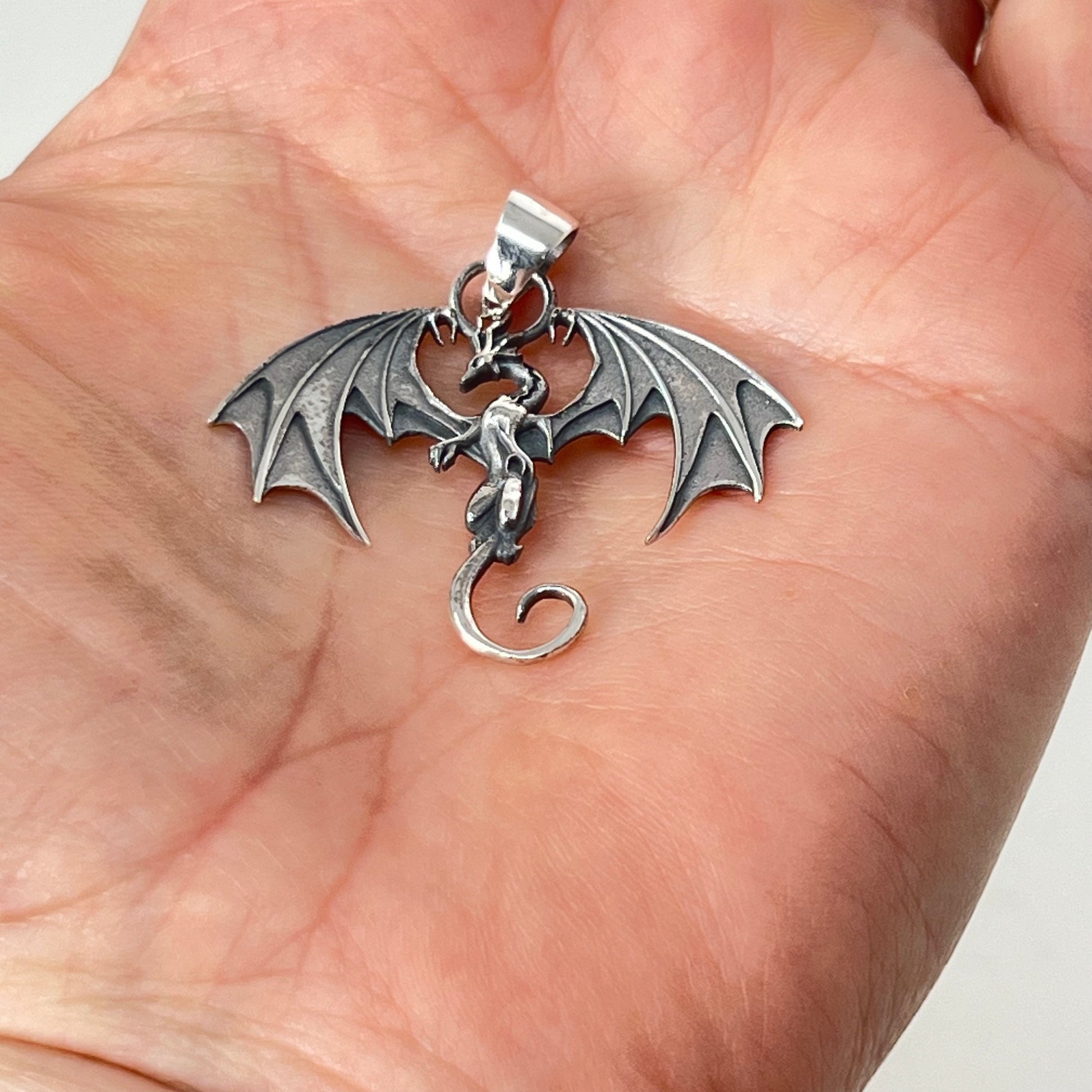 Pendant - Sterling Silver Winged Dragon