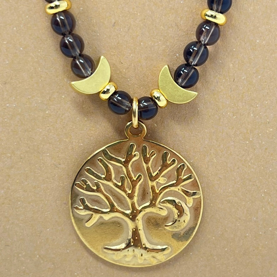 Necklace by SoulSkin - LUNA TREE - Smoky Qtz