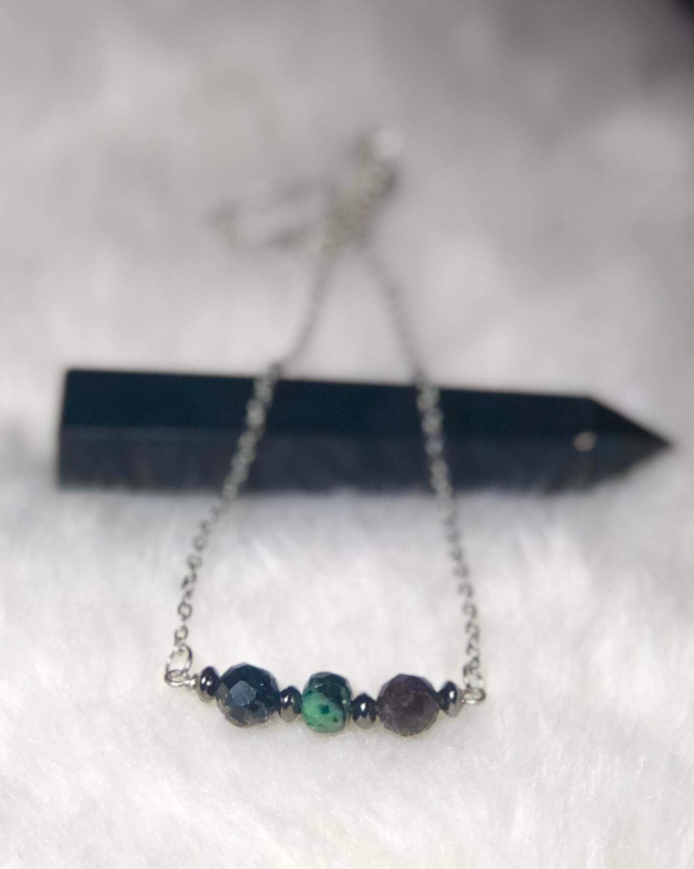 Pendant by SoulSkin - Ruby Zoisite & Tourmaline