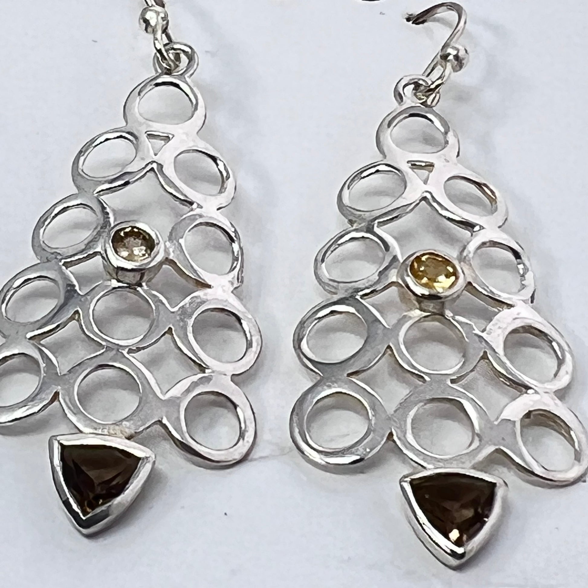 Earrings - Citrine & Smoky Quartz
