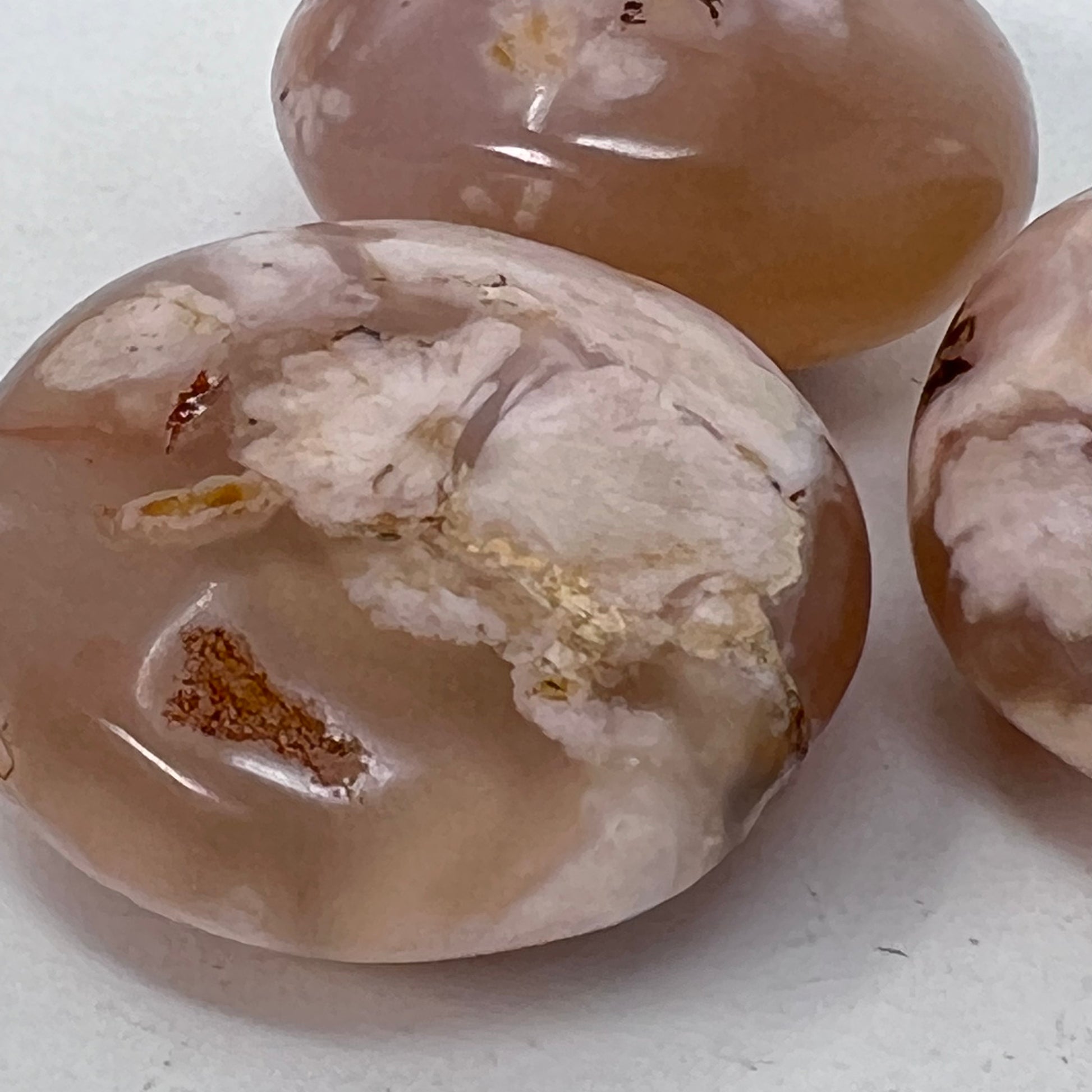 Flower Agate Palm Stone