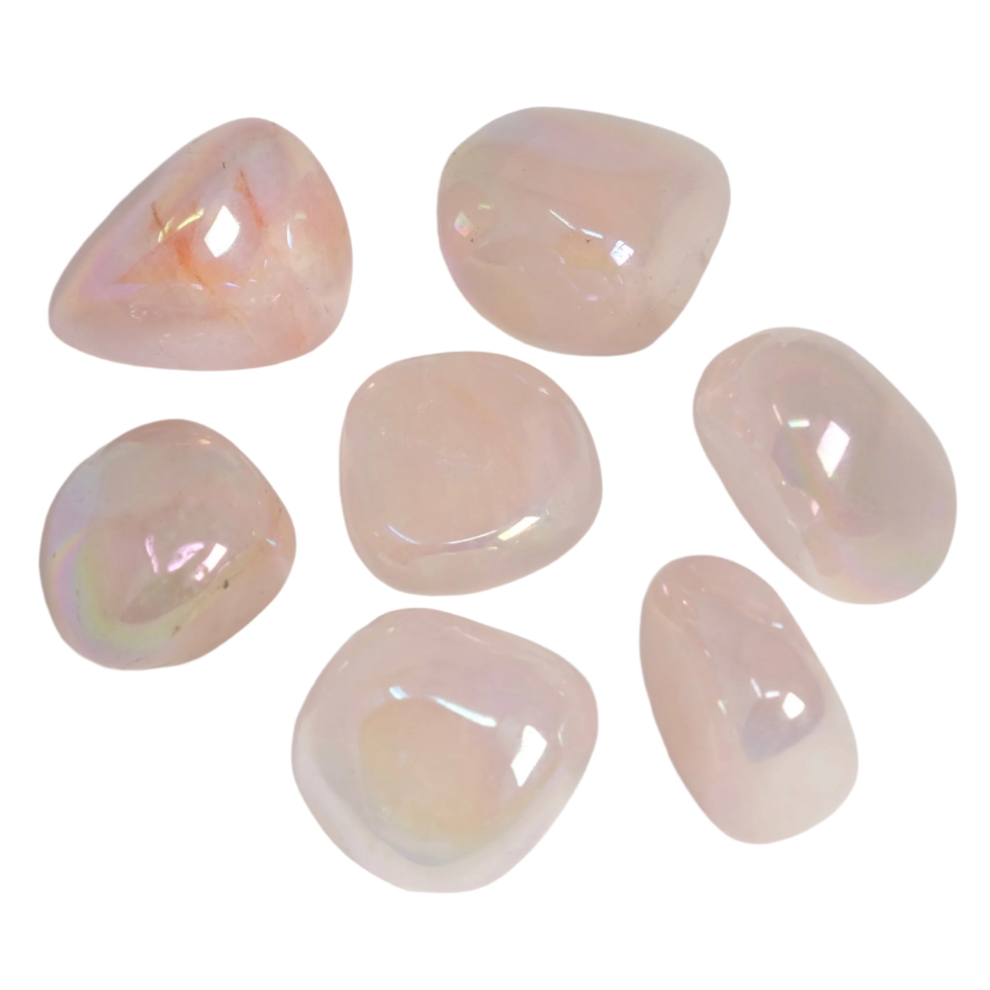 Rose Quartz Rainbow Aura - Tumbled