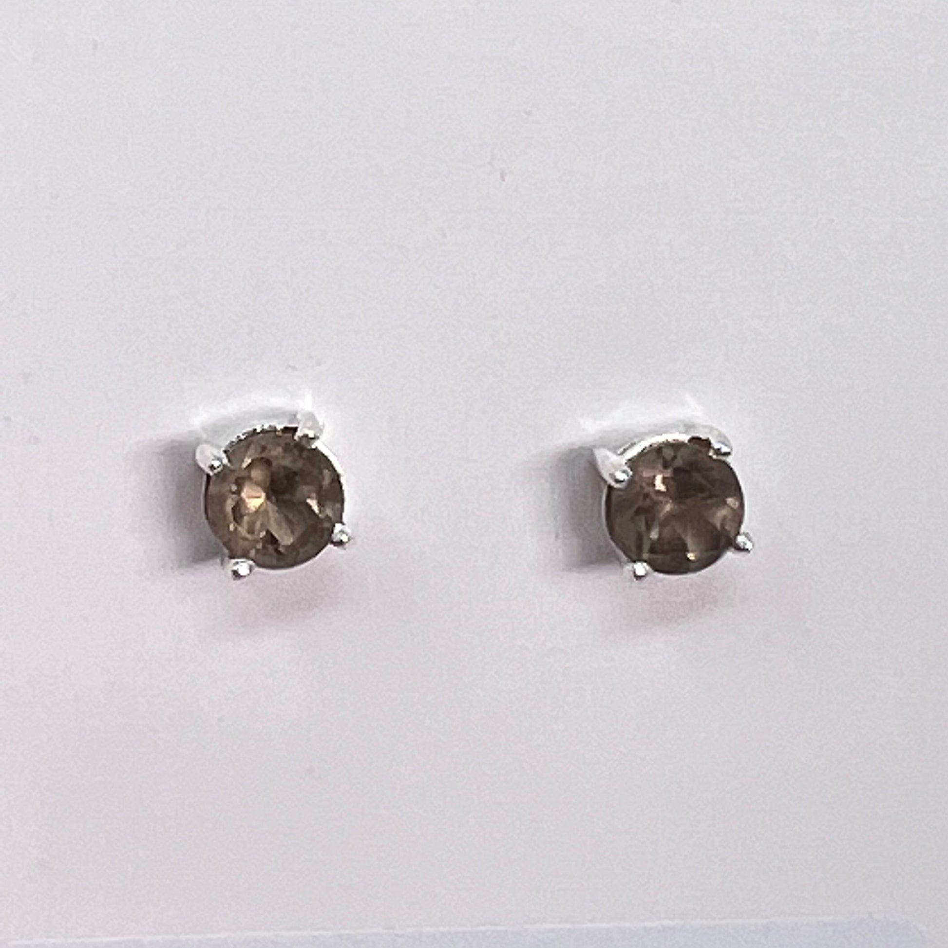 Earrings - Smoky Quartz (round)