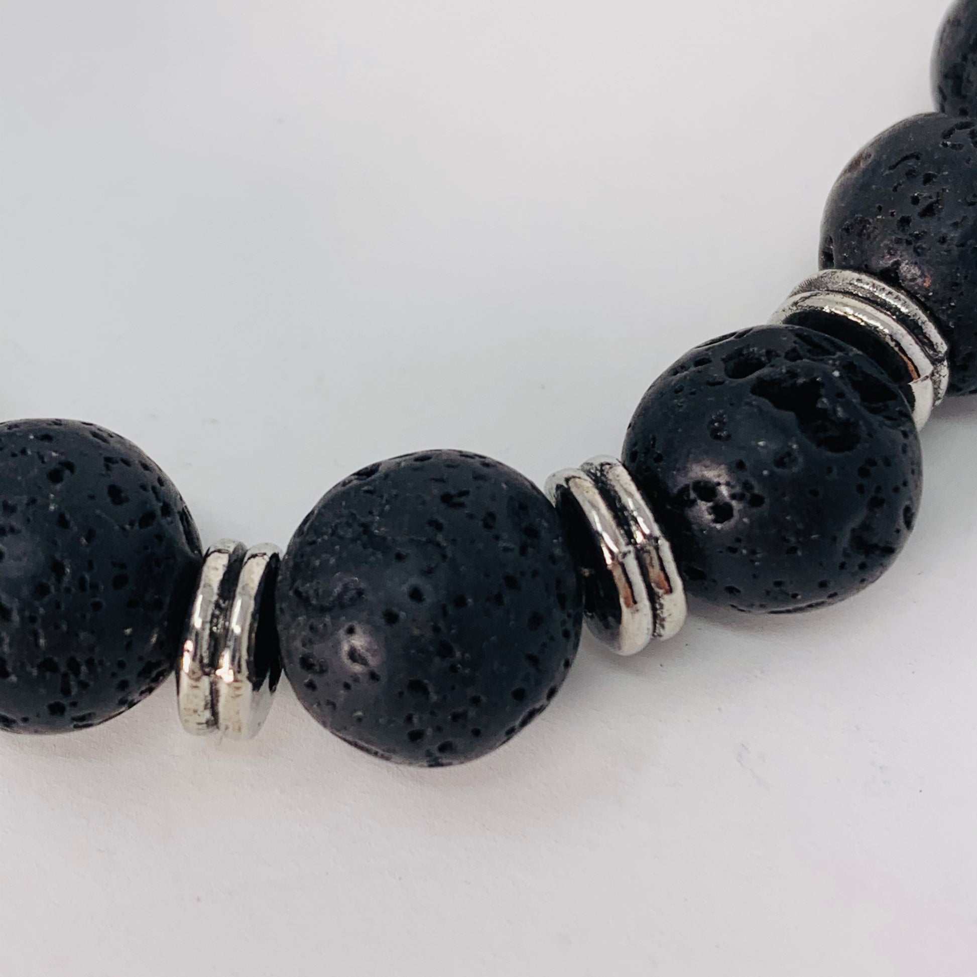 Bracelet - Lava Bead Black - 10mm