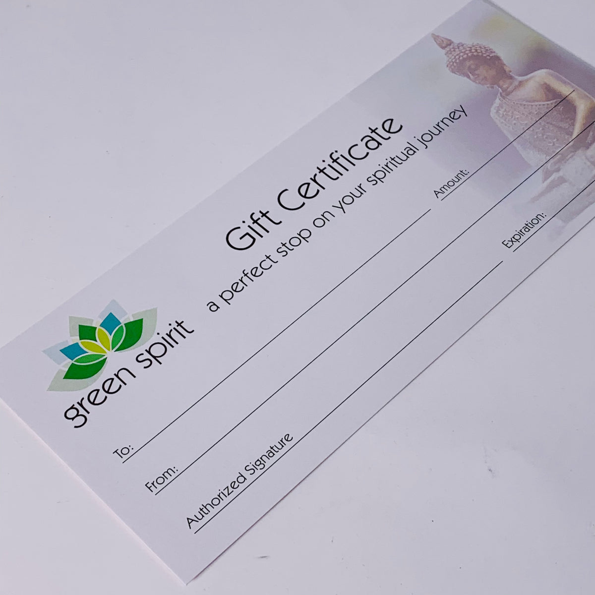 Green Spirit Gift Certificate Green Spirit Gift Certificate