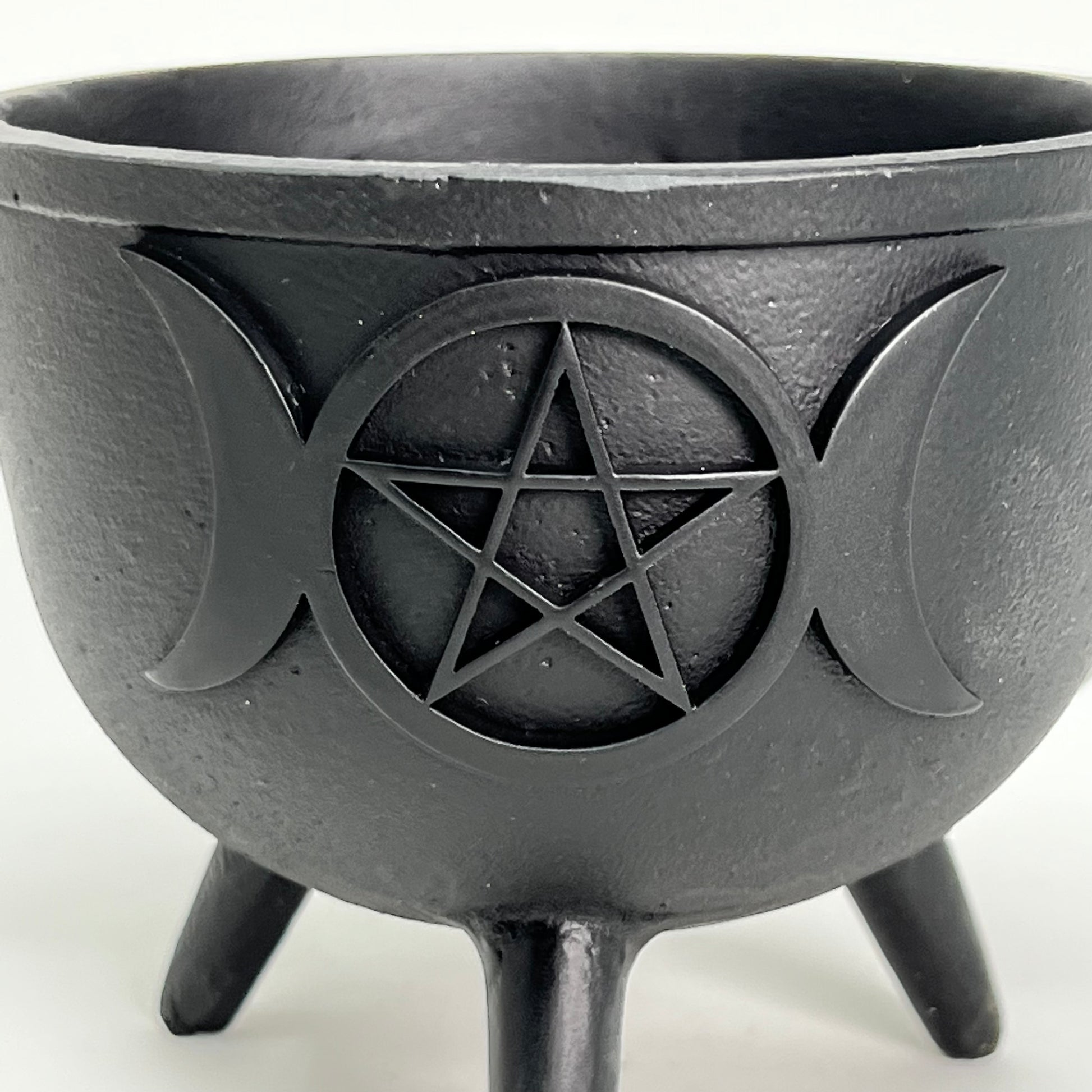 Cauldron - Cast Iron Black Triple Moon 4" (Large)