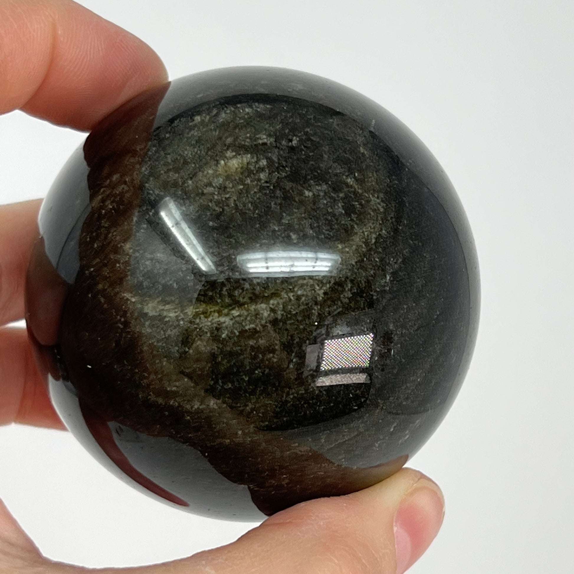 Silversheen Obsidian Sphere