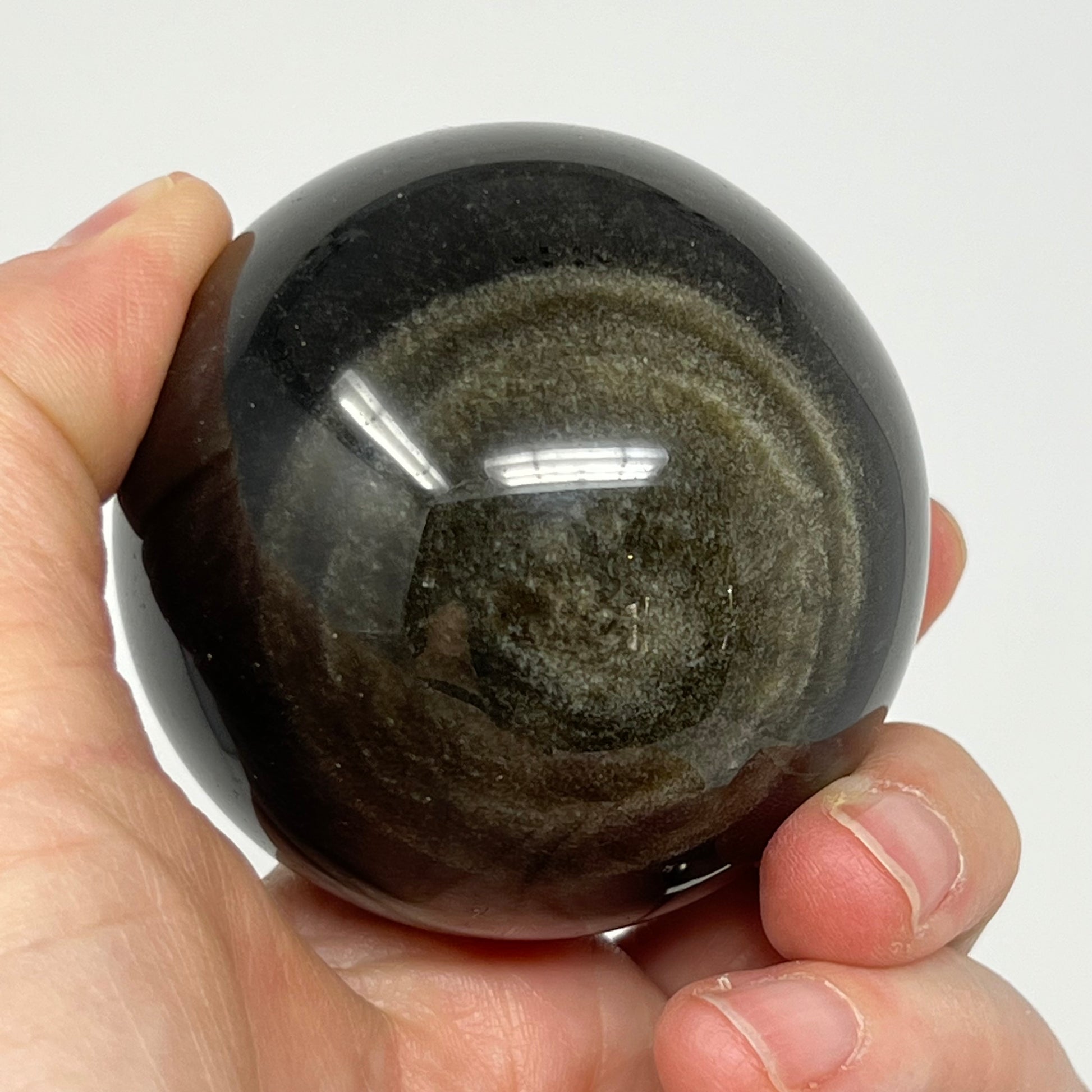 Silversheen Obsidian Sphere