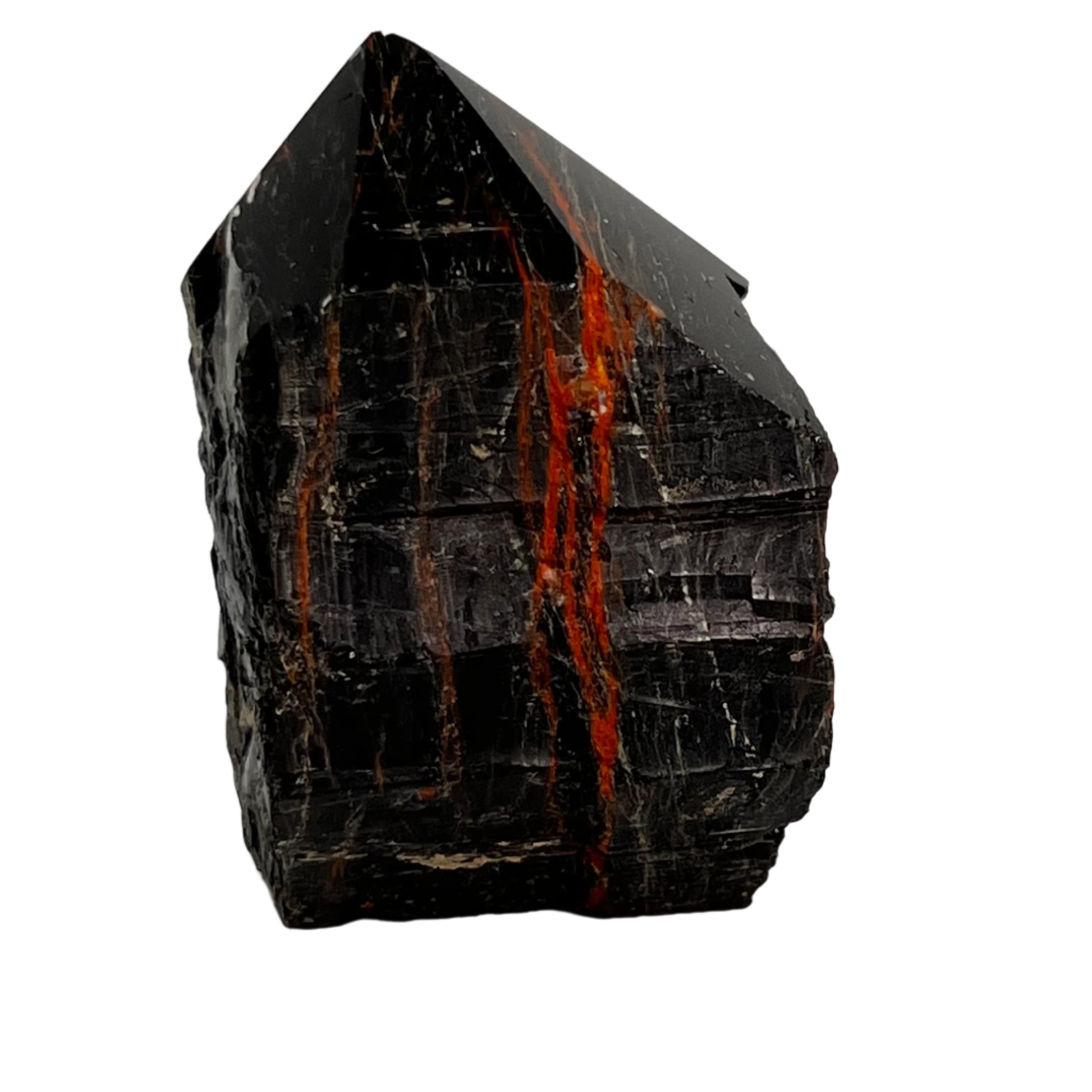Black Tourmaline with Iron - Rough Base/Polished Top