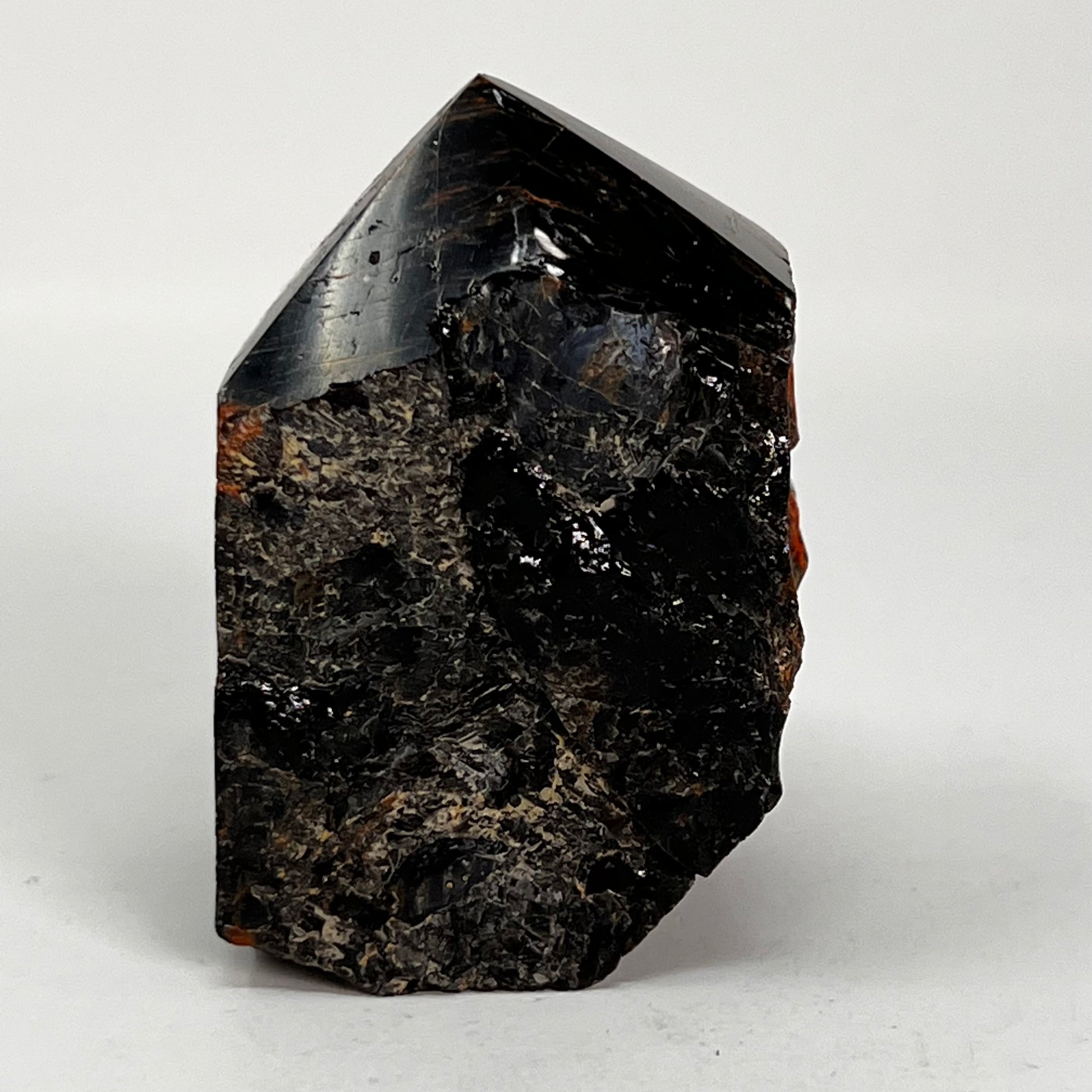Black Tourmaline with Iron - Rough Base/Polished Top