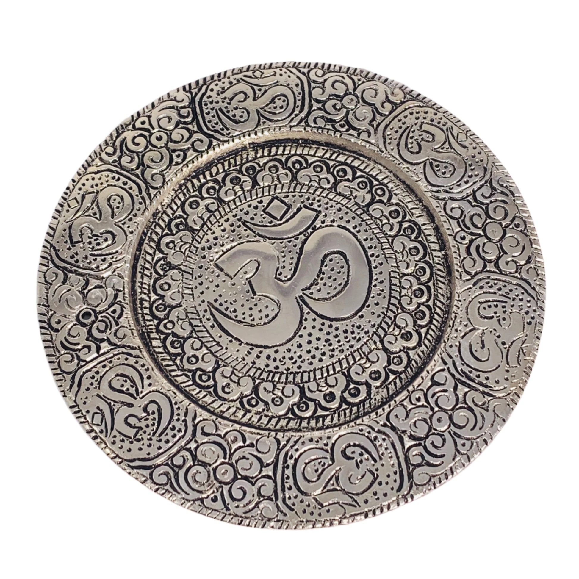 Candle Plate - Om Recycled Metal