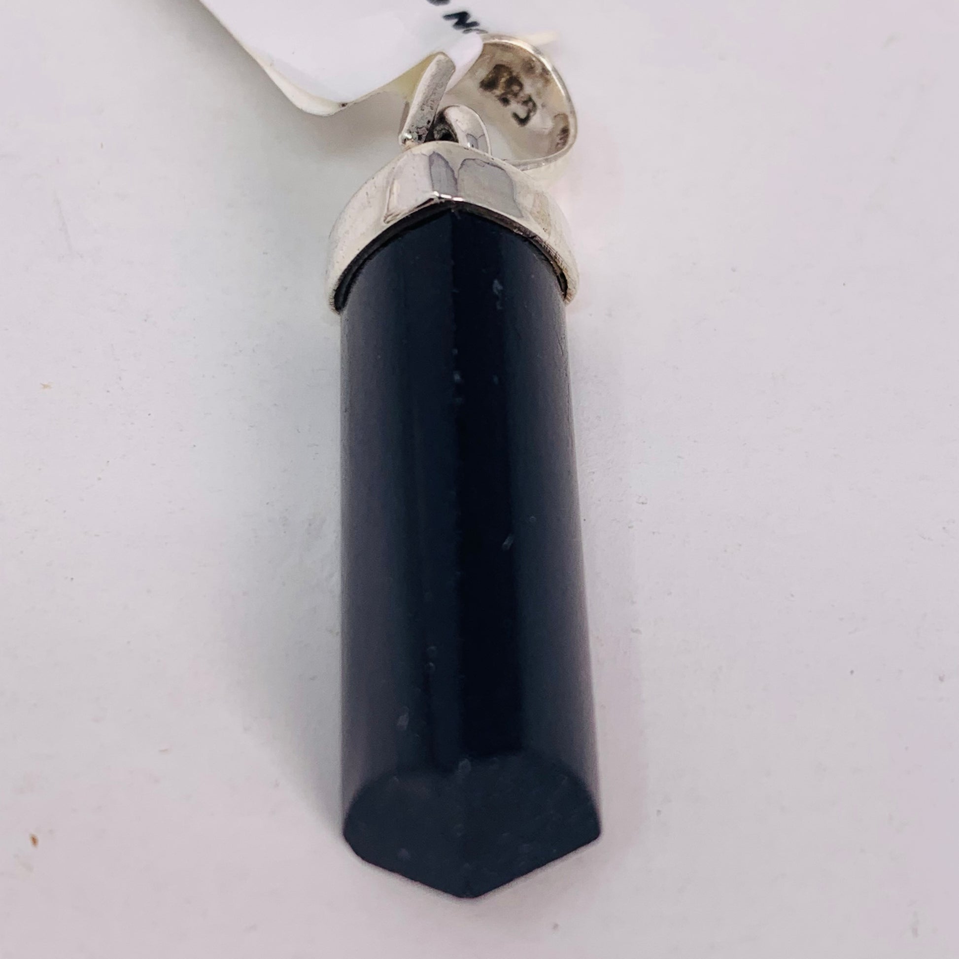 Black Tourmaline Polished Point on Bail
