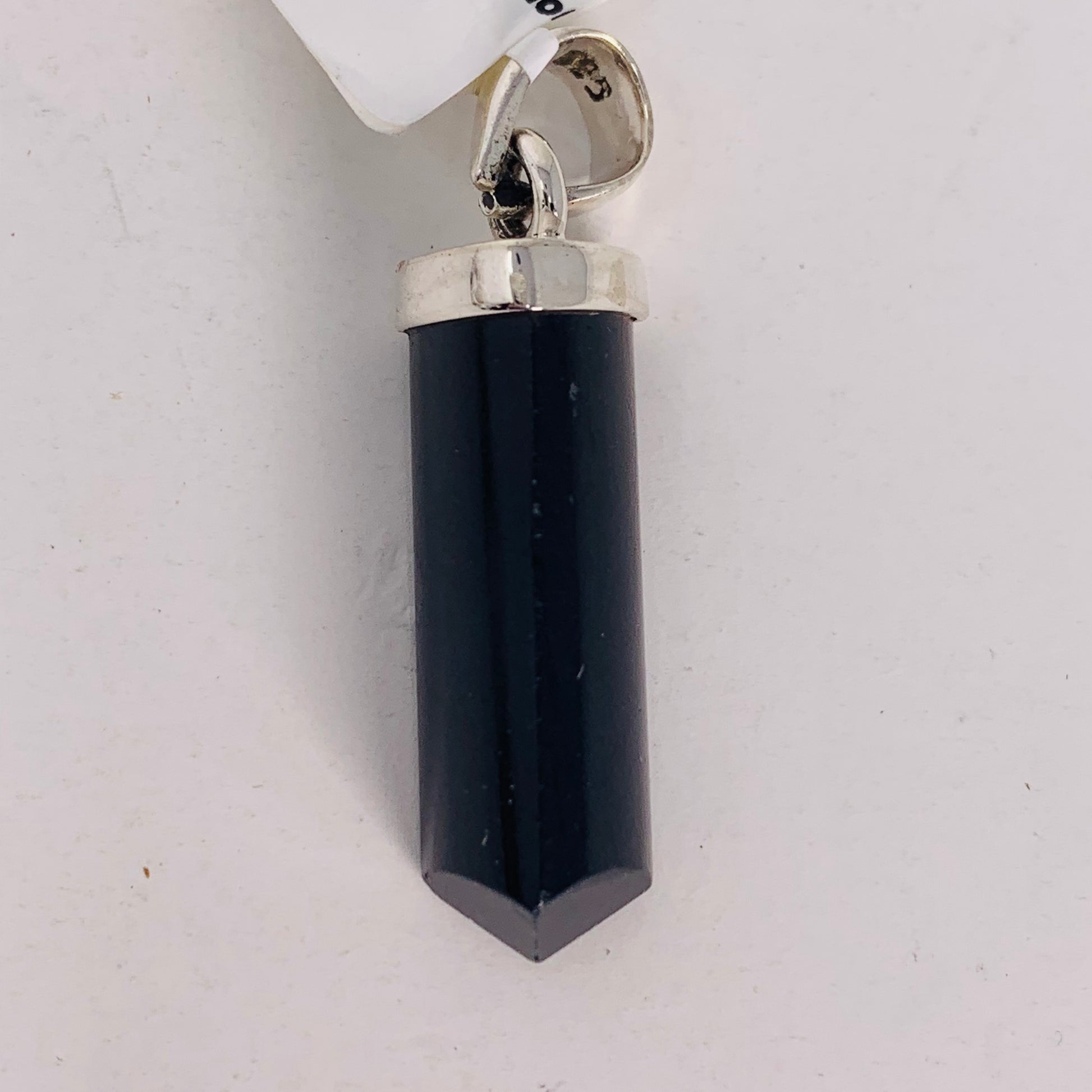 Black Tourmaline Polished Point on Bail