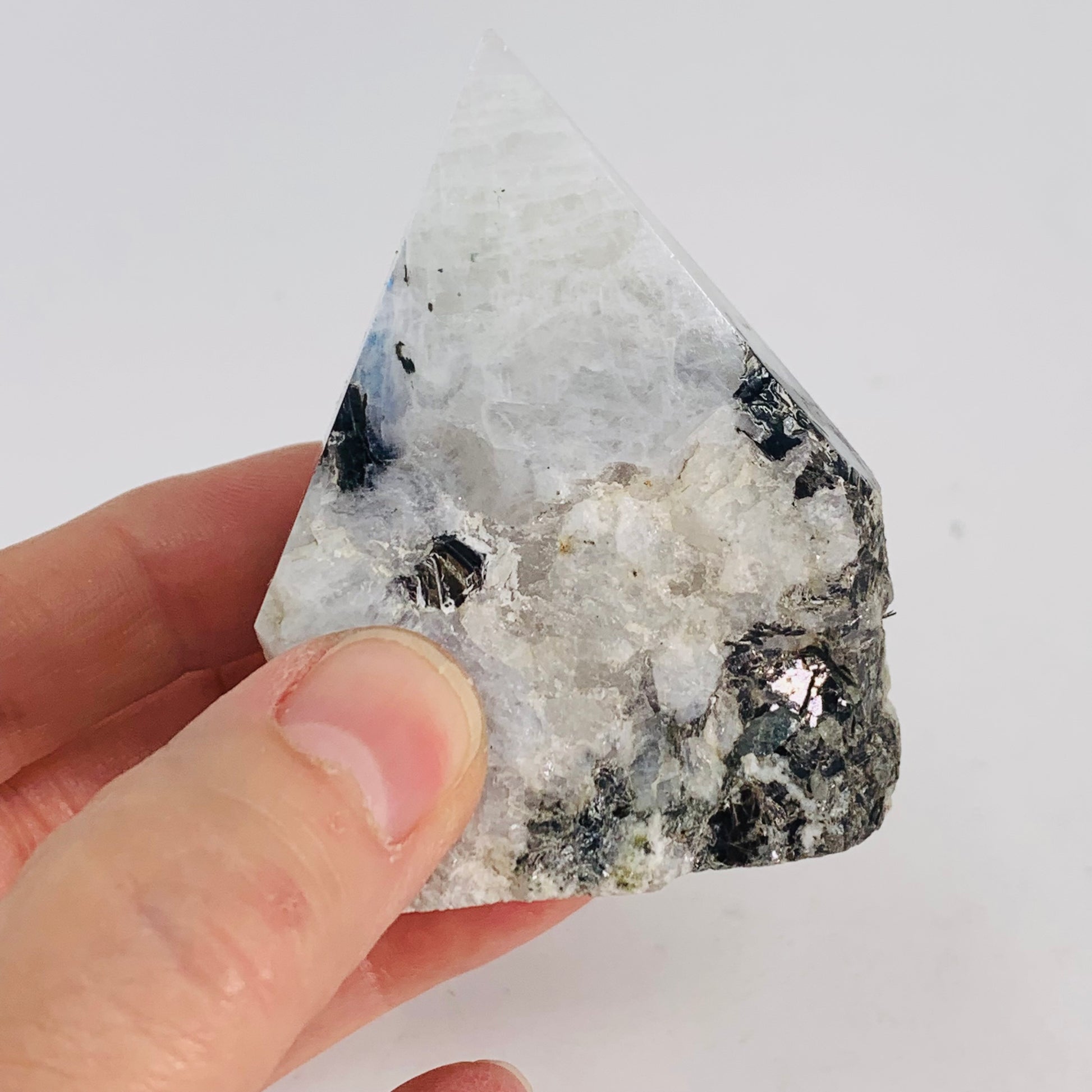 Rainbow Moonstone Rough Base/Polished Point - $90