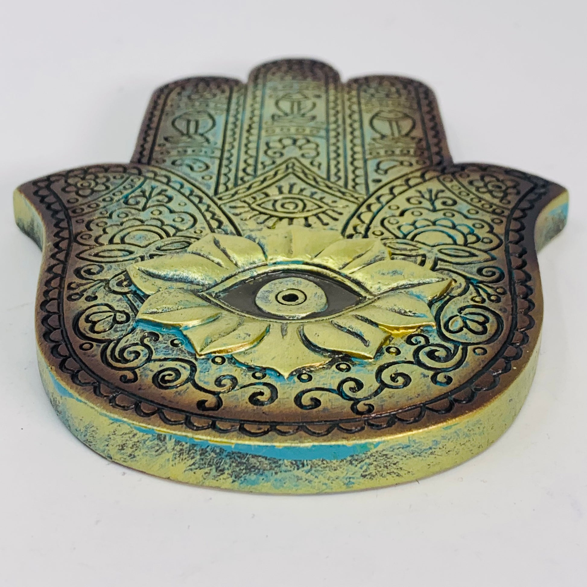 Hamsa Hand Incense Holder (Metallic/Resin)
