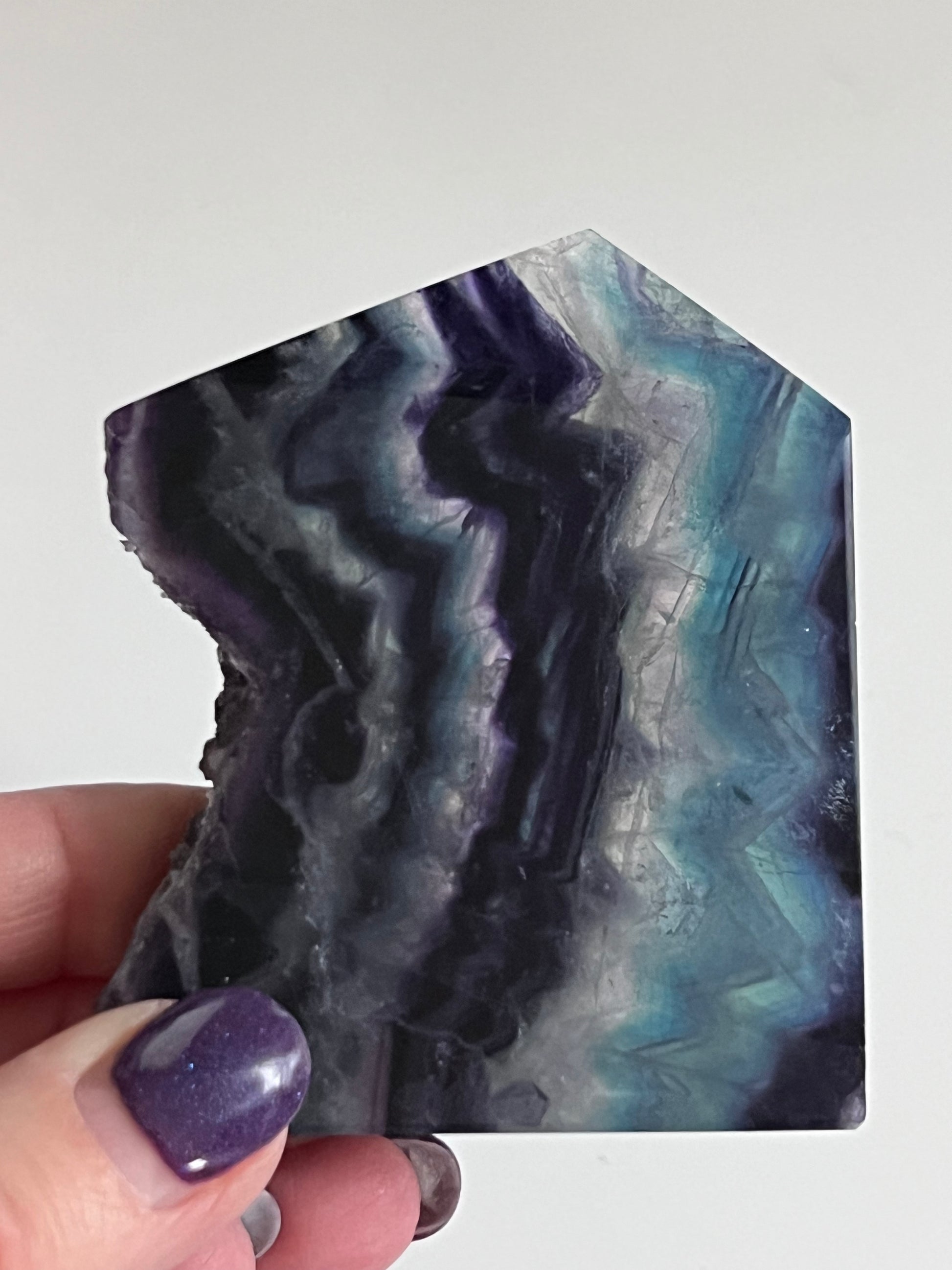 Rainbow Fluorite Slice with Rough Edge - $39.99