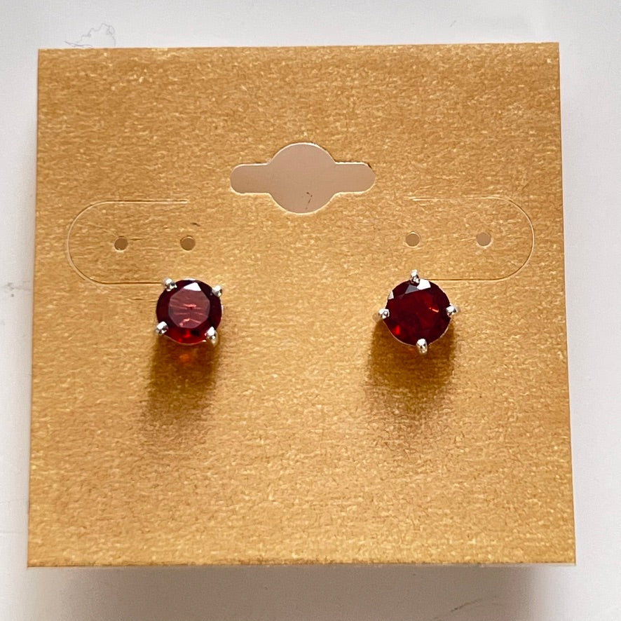 Earrings - Garnet (Triange/Square/Rectangle)