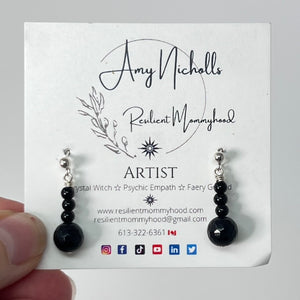 Earrings by Amy Nicholls - Black Onyx (Silver)