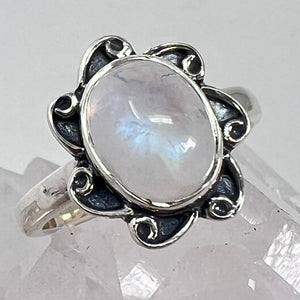 Ring - Rainbow Moonstone - Size 8