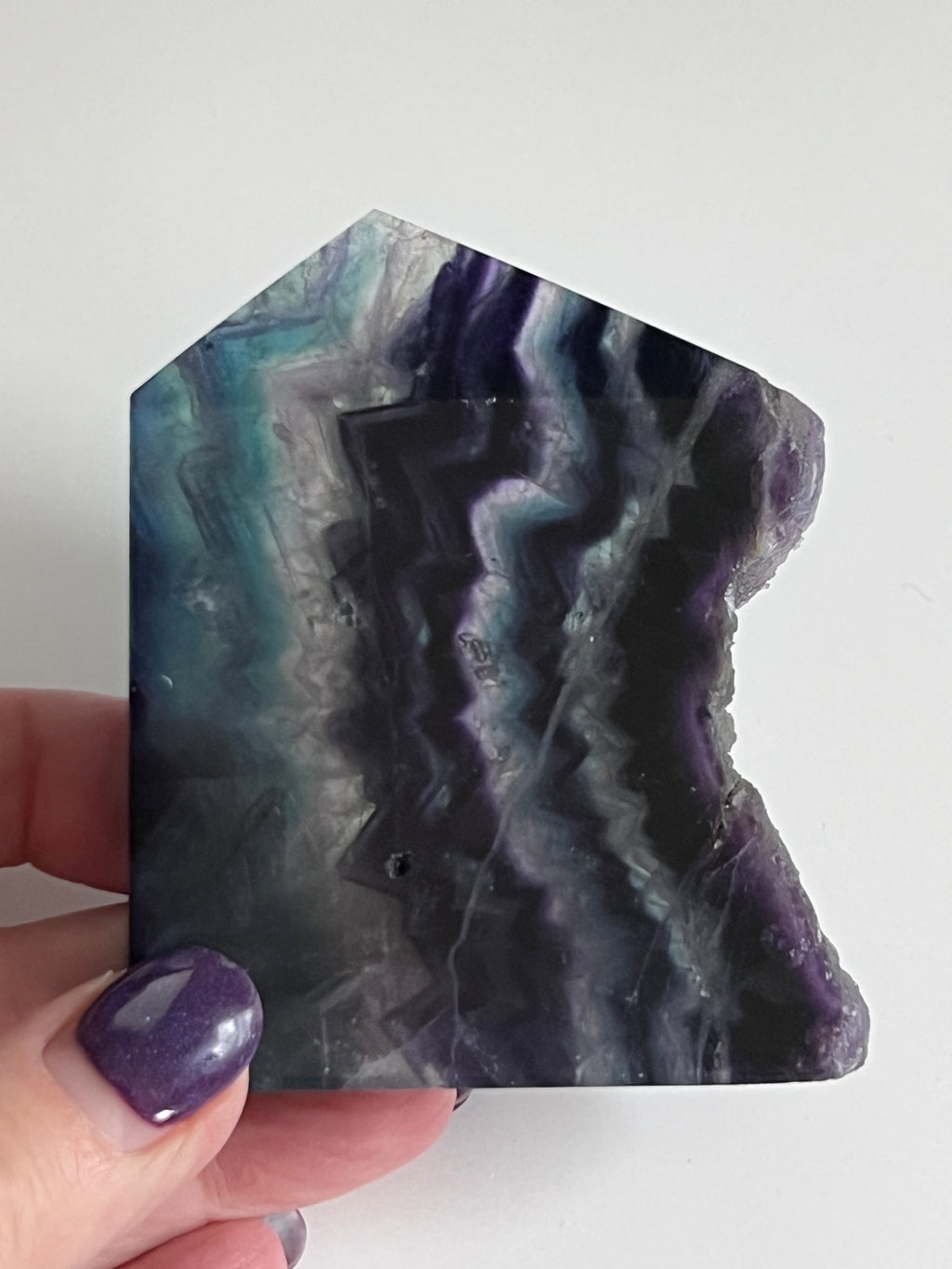 Rainbow Fluorite Slice with Rough Edge - $39.99