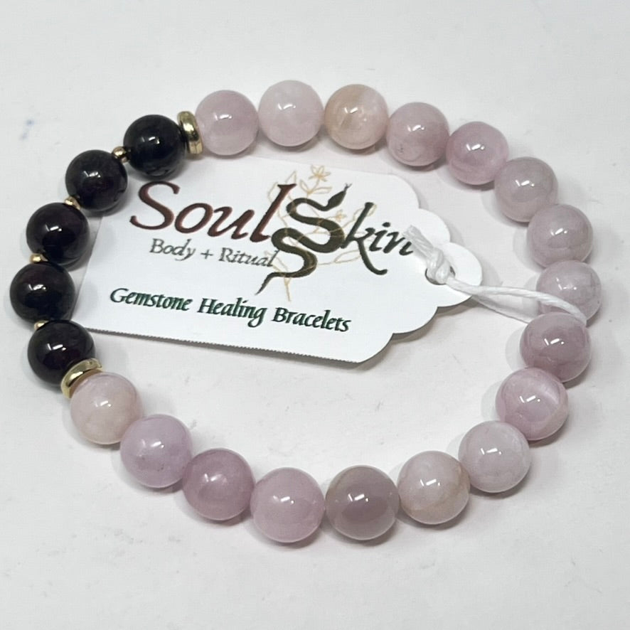 Bracelet by SoulSkin - Kunzite & Garnet