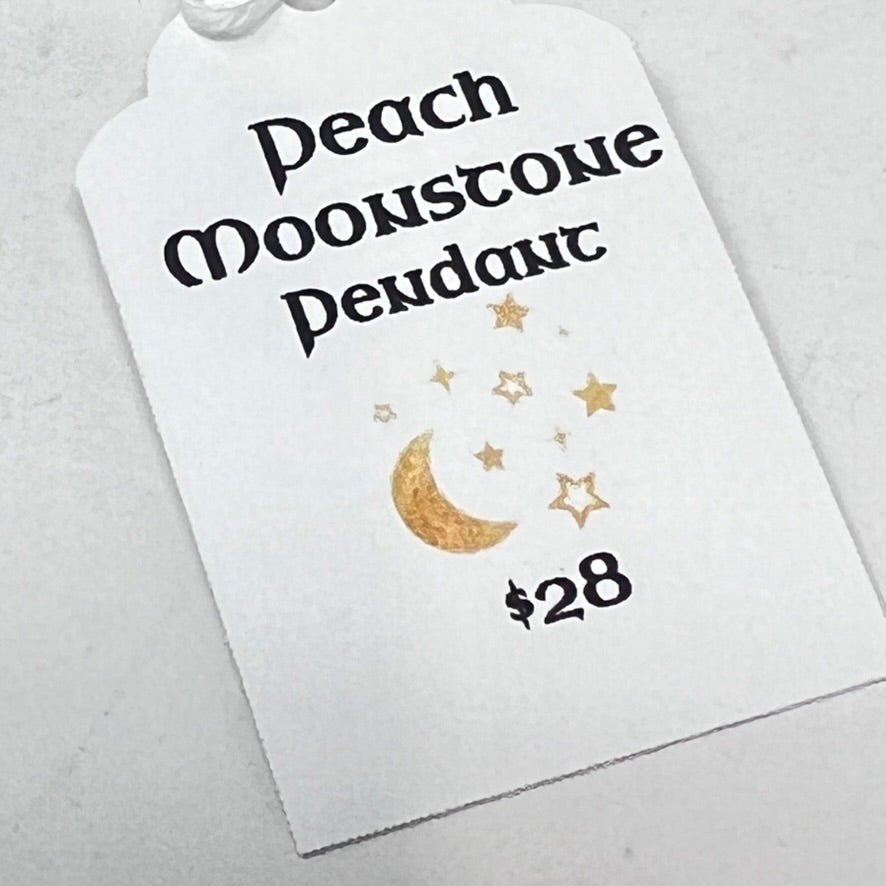 Necklace by Cunning & Kind - Peach Moonstone Pendant