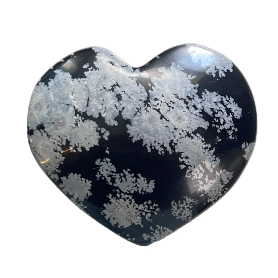 Snowflake Obsidian Heart - $19