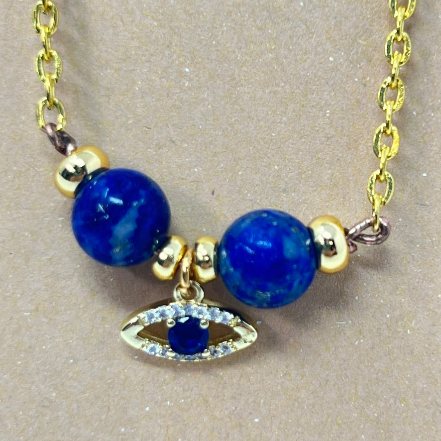 Necklace by SoulSkin - COSMIC EYE - Lapis Lazuli & Charm