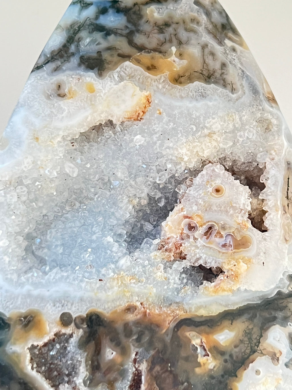 Moss Agate Standing Tear Drop