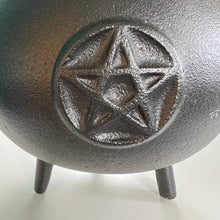 Load image into Gallery viewer, Cauldron - Cast Iron Black Pentacle (Large - 7.5&quot;)
