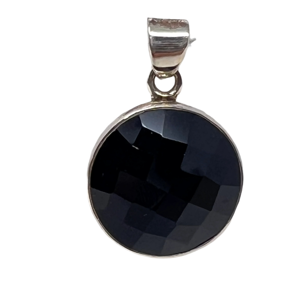 Pendant - Black Onyx (Round - Faceted)