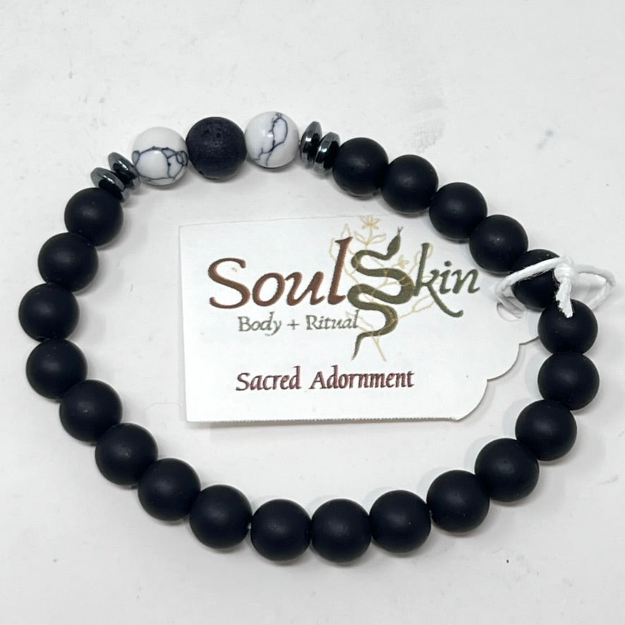 Bracelet by SoulSkin - Protect My Peace (Black Onyx)