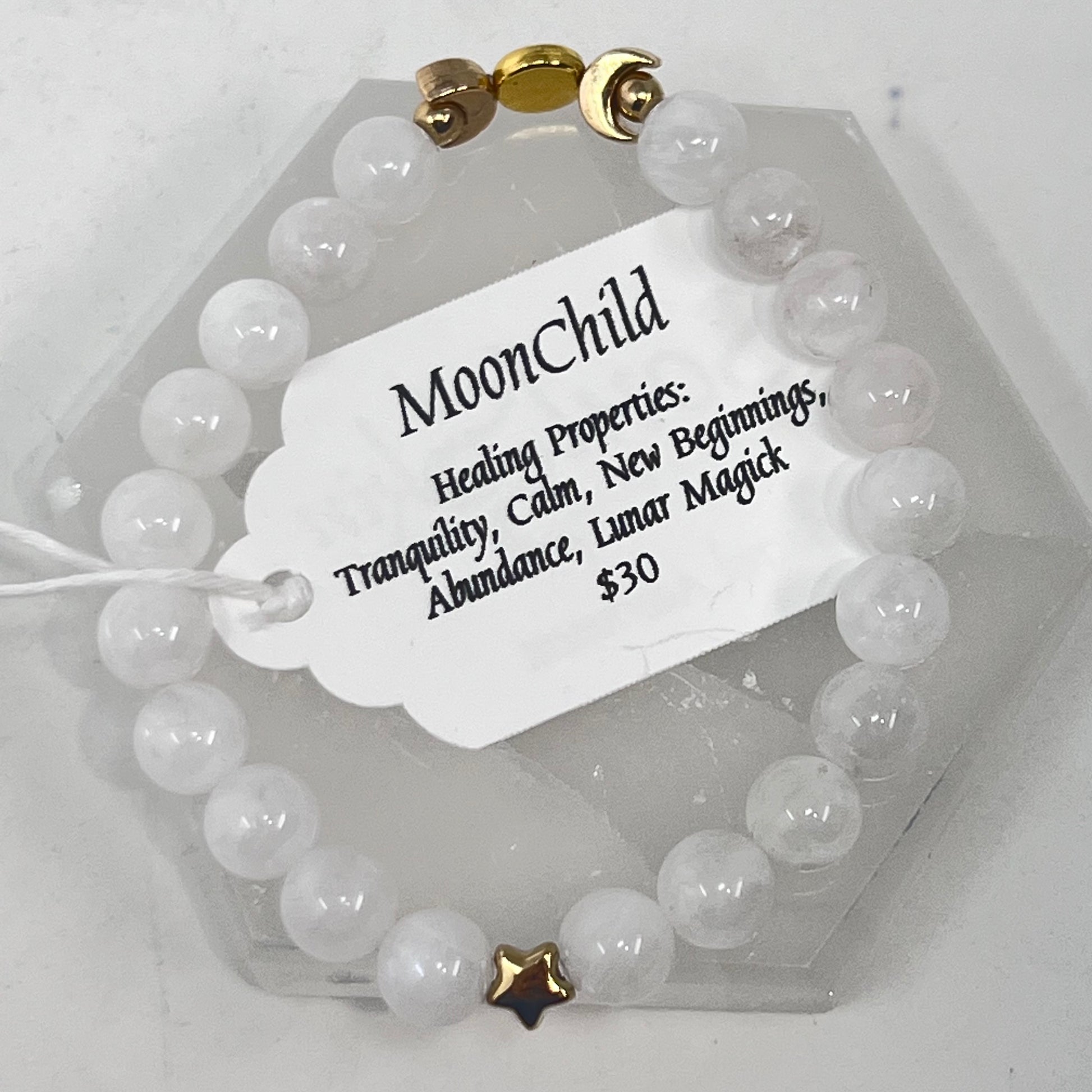 Bracelet by SoulSkin - Moonchild (Moonstone with Moon)