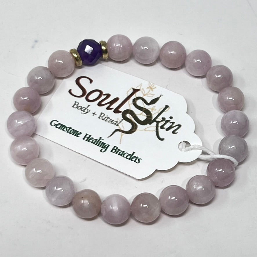 Bracelet by SoulSkin - Kunzite & Amethyst