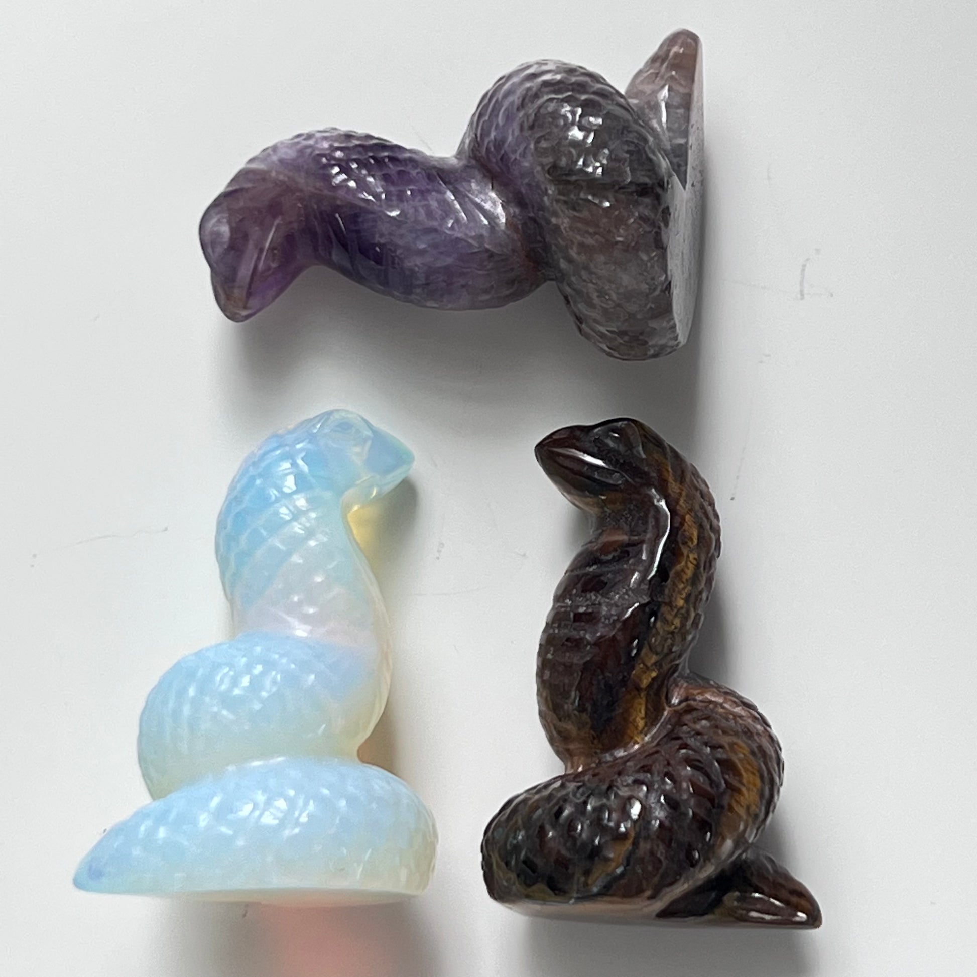 Carved Crystal Snake - Assorted Stone