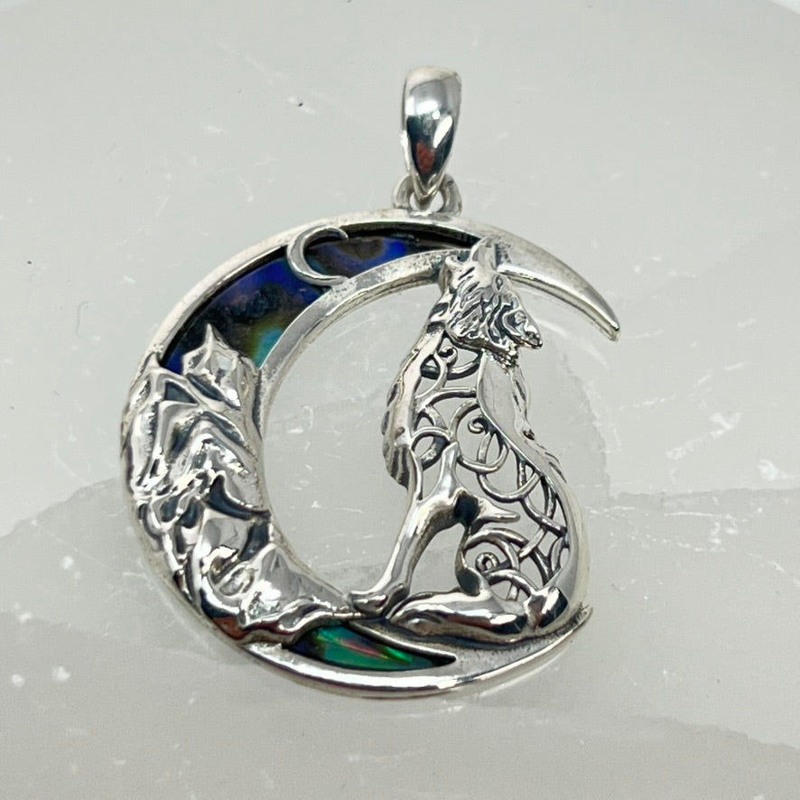Sterling Silver Pendant - WOLF MOON