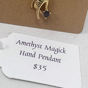 Amethyst Magick Hand Pendant by SoulSkin