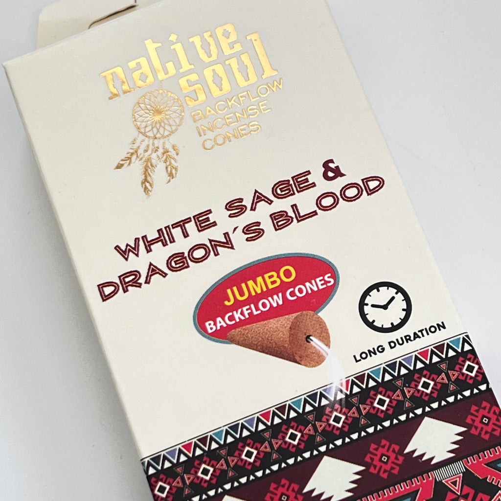 Backflow Cone Incense - White Sage & Dragons Blood