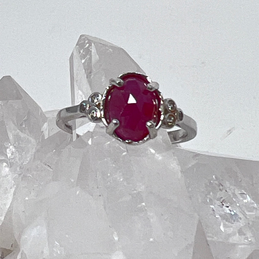 Ring - Ruby with Cubic Zirconia by Amy Nicholls - Size 6
