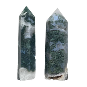 Moss Agate Standing Point/Tower (2 Sizes)