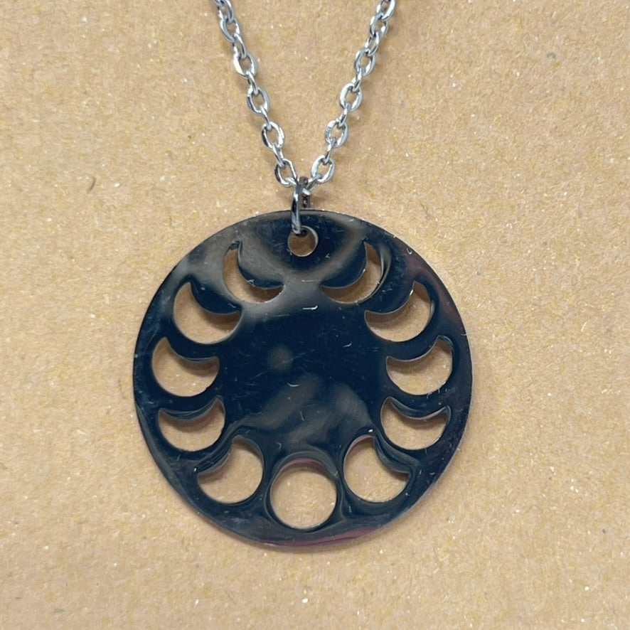 Round MoonPhase Pendant (Stainless Steel)