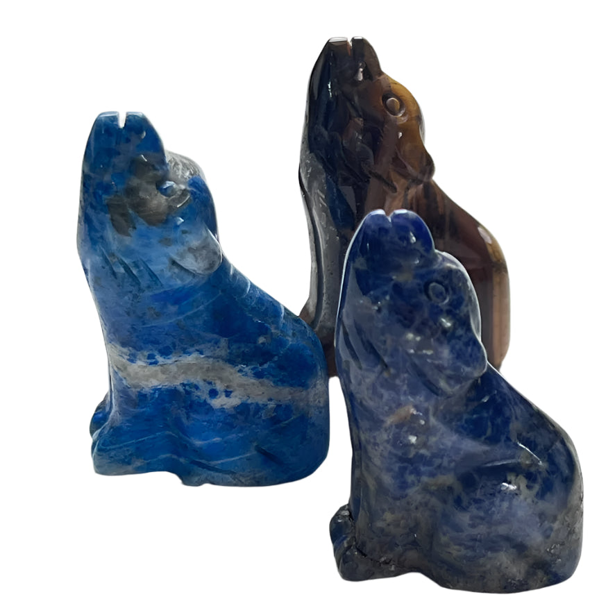 Carved Crystal Wolf - Assorted Stone